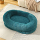 Fluffy Donut-Shaped Pet Bed- Soft, Cozy, and Anti-Anxiety for Dogs and Cats, Machine Washable  cyan blue Size:S 60*15*18cm