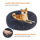 Calming Donut Pet Bed -Soft Faux Fur, Anti-Anxiety Fluffy Round Bed for Cats and Small Dogs (Light Gray)50cm