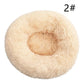 Calming Donut Pet Bed -Soft Faux Fur, Anti-Anxiety Fluffy Round Bed for Cats and Small Dogs (Apricot)50cm