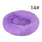 Calming Donut Pet Bed -Soft Faux Fur, Anti-Anxiety Fluffy Round Bed for Cats and Small Dogs (Purple)40cm