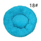 Calming Donut Pet Bed -Soft Faux Fur, Anti-Anxiety Fluffy Round Bed for Cats and Small Dogs (blue)40cm