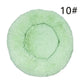Calming Donut Pet Bed -Soft Faux Fur, Anti-Anxiety Fluffy Round Bed for Cats and Small Dogs (Green)50cm
