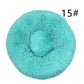 Calming Donut Pet Bed -Soft Faux Fur, Anti-Anxiety Fluffy Round Bed for Cats and Small Dogs (emerald green)40cm