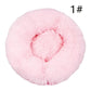 Calming Donut Pet Bed -Soft Faux Fur, Anti-Anxiety Fluffy Round Bed for Cats and Small Dogs (Light Pink)50cm