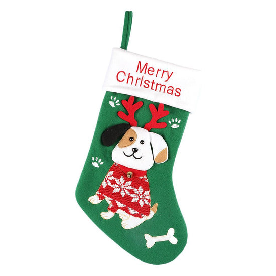 2pcs cute dog christmas stockings cartoon christmas socks gift bag christmas decoration socks christmas tree pendant