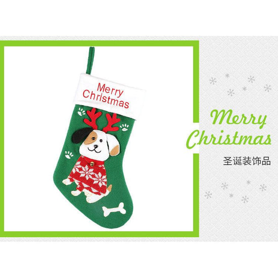 2pcs cute dog christmas stockings cartoon christmas socks gift bag christmas decoration socks christmas tree pendant