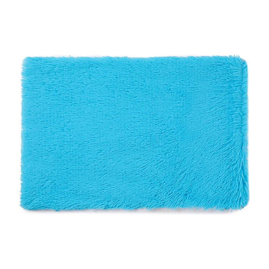 Fluffy Pet Blankets-Soft Faux Fur, Anti-Anxiety Cozy Throws for Cats and Dogs, M 80*55cm Blue