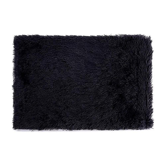Fluffy Pet Blankets-Soft Faux Fur, Anti-Anxiety Cozy Throws for Cats and Dogs, M 80*55cm Black