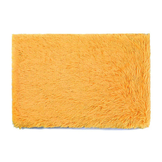 Fluffy Pet Blankets-Soft Faux Fur, Anti-Anxiety Cozy Throws for Cats and Dogs, M 80*55cm golden yellow