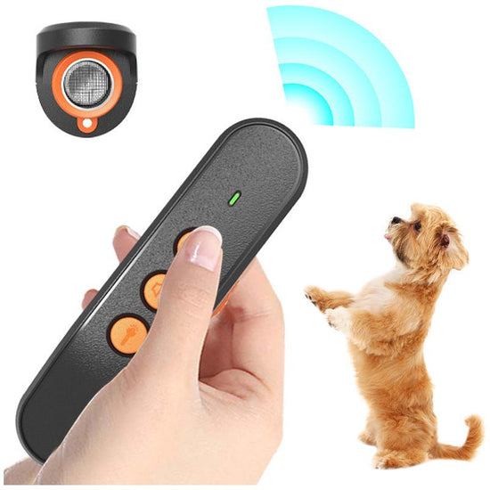 Compact Ultrasonic Dog Training Remote - Handheld Anti-Bark Device with LED and Adjustable Strap