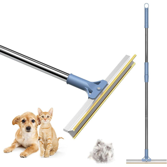 Pet Hair Remover Floor Squeegee with Extendable Handle ,Effective Fur and Hair Sweeper for Hard Floors