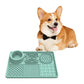 Multi-Functional Slow Feeder Mat for Dogs- Anti-Slip Lick Pad with Multiple Textures Rectangle 2PCS (Blue & Green)