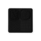 Multi-Functional Slow Feeder Mat for Dogs- Anti-Slip Lick Pad with Multiple Textures Square 2PCS (Black & Grey)