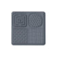 Multi-Functional Slow Feeder Mat for Dogs- Anti-Slip Lick Pad with Multiple Textures Square 2PCS (Black & Grey)