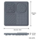 Multi-Functional Slow Feeder Mat for Dogs- Anti-Slip Lick Pad with Multiple Textures Square 2PCS (Black & Grey)