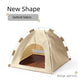 Outdoor Cat House,Pet Tent -Windproof and Dustproof Shelter for Small Pets, Apricot, Size: M  40*40*37cm