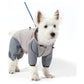 Waterproof Dog Raincoat with Hidden Leash Hole - Windproof and Comfortable for Outdoor Walks, Size:L (Back Length 30cm/11.81in, Bra 44cm/17.32in) Grey