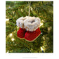 Knitted Christmas Boot Ornaments with Faux Fur Trim - Set of 3 Hanging Decorations