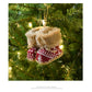 Knitted Christmas Boot Ornaments with Faux Fur Trim - Set of 3 Hanging Decorations