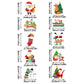 Set of 10 Christmas Hanging Door Decorations - Santa, Snowman, Stocking, and Gingerbread Ornaments  (3 set,  30 pieces)