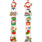 Set of 10 Christmas Hanging Door Decorations - Santa, Snowman, Stocking, and Gingerbread Ornaments  (3 set,  30 pieces)