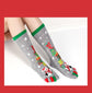 Penguin Christmas tabi socks with gift tower design, women&