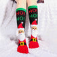 Penguin Christmas tabi socks with gift tower design, women&