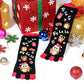 Penguin Christmas tabi socks with gift tower design, women&