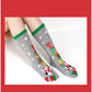 Penguin Christmas tabi socks with gift tower design, women&