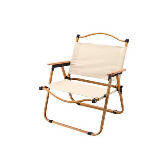 Portable camping Cryt chair-carbon steel khaki color 60*52*42cm