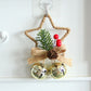 Rustic Christmas Star Ornament with Pinecone, Berries, and Bells - Holiday Home Decor (10 pieces)