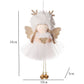 Gold and White Angel Ornament with Bells and Glitter Wings - Christmas Hanging Decoration 16*10*5cm  White colour (5 pieces)