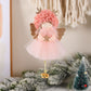 Gold and White Angel Ornament with Bells and Glitter Wings - Christmas Hanging Decoration 16*10*5cm Pink colour (5 pieces)