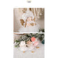 Gold and White Angel Ornament with Bells and Glitter Wings - Christmas Hanging Decoration 16*10*5cm Pink colour (5 pieces)