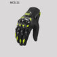 High-Performance Motorcycle Riding Gloves with Hard Knuckle Protection - Anti-Slip, Touchscreen Compatible, Neon Accents (Green,M size)