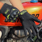 High-Performance Motorcycle Riding Gloves with Hard Knuckle Protection - Anti-Slip, Touchscreen Compatible, Neon Accents (Red,XL size)