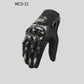 High-Performance Motorcycle Riding Gloves with Hard Knuckle Protection - Anti-Slip, Touchscreen Compatible, Neon Accents (Black,M size)