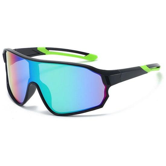 Fashionable Sports Sunglasses with Colorful Mirror Lenses - UV400 Protection for Cycling & Outdoor Activities  BLACK