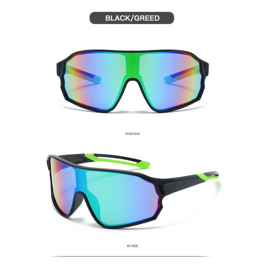 Fashionable Sports Sunglasses with Colorful Mirror Lenses - UV400 Protection for Cycling & Outdoor Activities  BLACK