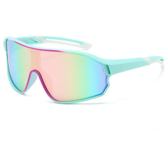 Fashionable Sports Sunglasses with Colorful Mirror Lenses - UV400 Protection for Cycling & Outdoor Activities  green