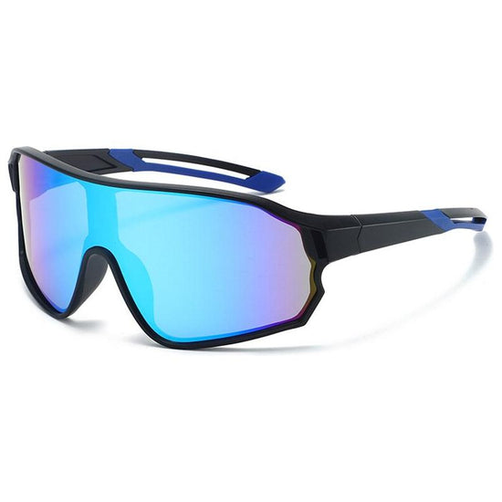 Fashionable Sports Sunglasses with Colorful Mirror Lenses - UV400 Protection for Cycling & Outdoor Activities  blue