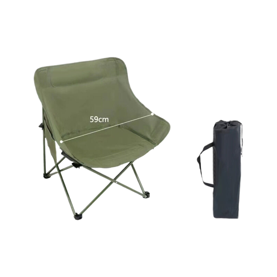 Outdoor folding chair camping moon chair army green