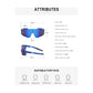 Ink Dot White Frame Blue Mirrored Sports Sunglasses | UV400 Protection & Lightweight Design