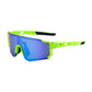 Neon Green Sports Sunglasses with Blue Mirrored Lens | UV400 Polarized Performance Shades