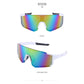 White Frame Sports Sunglasses with Rainbow Mirrored Lens | UV400 Multi-Sport Eyewear