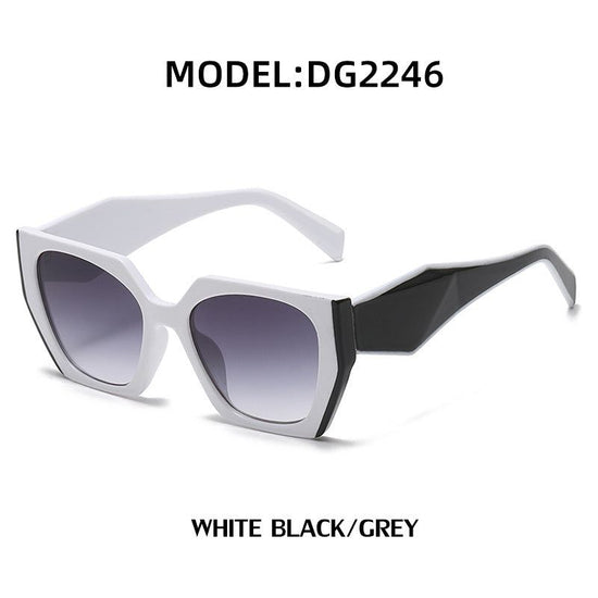 Bold Oversized White Black Frame Grey Lens Sunglasses | UV400 Designer Fashion Shades