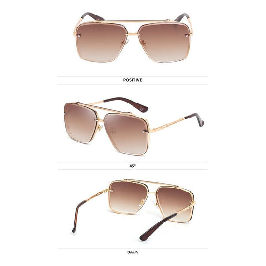 Gold Square Sunglasses,Fashionable Men&