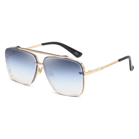 Gredual Blue Square Sunglasses,Fashionable Men&