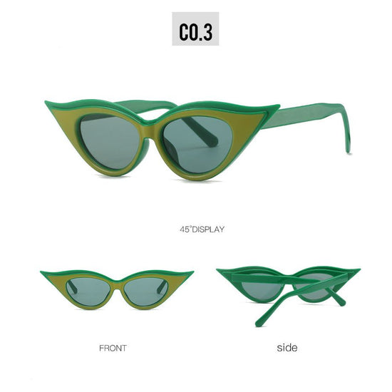 Retro Cat-Eye Sunglasses - Stylish Green Vintage Frames for Women