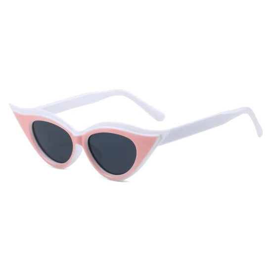 Retro Cat-Eye Sunglasses - Stylish White Vintage Frames for Women